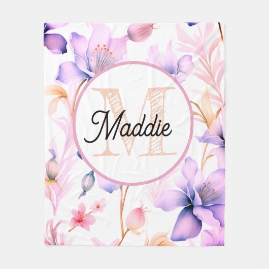 Monogrammierte personalisierte Fleece-Decke florl Fleecedecke (Vorderseite)