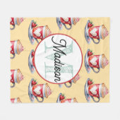 Monogrammierte personalisierte Fleece-Decke Kaffee Fleecedecke (Vorderseite (Horizontal))
