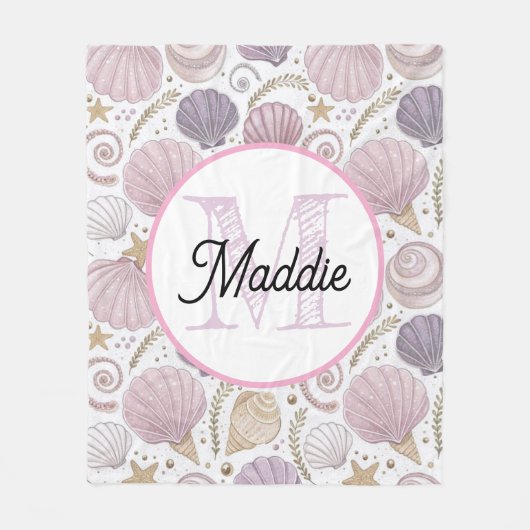 Monogrammierte personalisierte Fleece-Decke Schale Fleecedecke (Vorderseite)