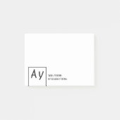 Monogrammierte persönliche oder kleine Geschäftsko Post-it Klebezettel (Vorderseite)