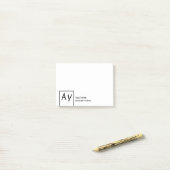 Monogrammierte persönliche oder kleine Geschäftsko Post-it Klebezettel (Auf Schreibtisch)
