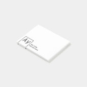 Monogrammierte persönliche oder kleine Geschäftsko Post-it Klebezettel (angewinkelt)