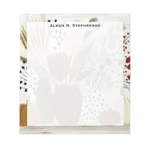 Monogrammierte Pflaumen- und Oliven-Leoparden-Spot Notizblock
