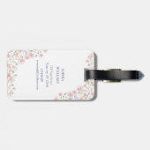 Monogrammierte rosa Blumen und Spitzen-Blumenmuste Gepäckanhänger (Rückseite horizontal)