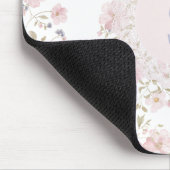 Monogrammierte rosa Blumen und Spitzen-Blumenmuste Mousepad (Ecke)