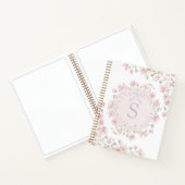 Monogrammierte rosa Blumen und Spitzen-Blumenmuste Notizblock (Innenseite)