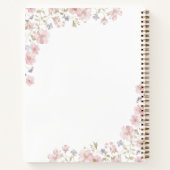 Monogrammierte rosa Blumen und Spitzen-Blumenmuste Notizblock (Rückseite)