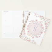 Monogrammierte rosa Blumen und Spitzen-Blumenmuste Planer (Anzeige)