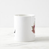 Monogrammierte rosa Blumeninitiale L Kaffeetasse (Mittel)