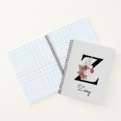 Monogrammierte rosa Boho-Blumeninitiale Z Notizblock (Innenseite)