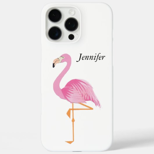Monogrammierte rosa Flamingo-Handyhülle Case-Mate iPhone Hülle (Rückseite)