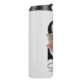 Monogrammierte rosa florale Initiale S Thermosbecher (Nach links gedreht)