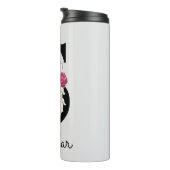 Monogrammierte rosa florale Initiale S Thermosbecher (Nach rechts gedreht)