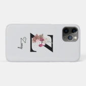 Monogrammierte rosa florale Initiale Z Case-Mate iPhone Hülle (Rückseite (Horizontal))