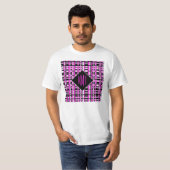 Monogrammierte rosa Karos T-Shirt (Vorne ganz)