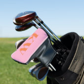 Monogrammierte Rosa und Orange Fette Initialen Maß Golf Headcover (In Situ)