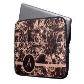 Monogrammierte Rose Gold Marmor Laptopschutzhülle (Vorderseite Links)