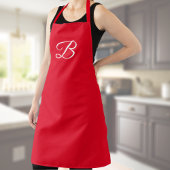 Monogrammierte rote Schürze