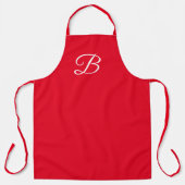 Monogrammierte rote Schürze (Vorderseite)