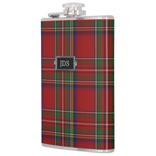 Monogrammierte Royal Stewart Tartan Kariert Flask Flachmann (Links)