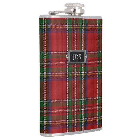 Monogrammierte Royal Stewart Tartan Kariert Flask Flachmann (Rechts)