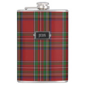 Monogrammierte Royal Stewart Tartan Kariert Flask Flachmann (Vorderseite)