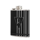 Monogrammierte Schwarz-Weiß-Gestreifte Flachmann (Links)