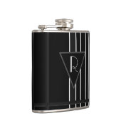 Monogrammierte Schwarz-Weiß-Gestreifte Flachmann (Rechts)