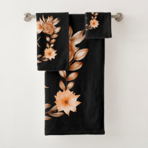 Monogrammierte schwarze braune und pfirsichfarbene