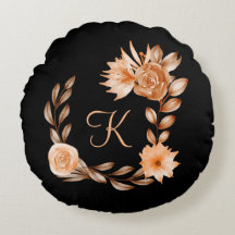 Monogrammierte schwarze braune und pfirsichfarbene