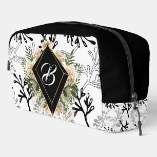 Monogrammierte schwarze Diamant Waschbeutel