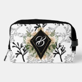 Monogrammierte schwarze Diamant Waschbeutel (Rückseite)