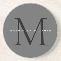 Monogrammierte schwarze graue Kalligrafie-Hochzeit