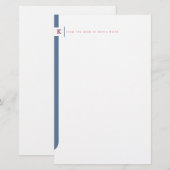Monogrammierte Seitenleiste Briefpapier (Vorne/Hinten)