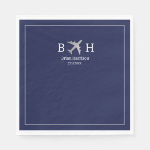 Monogrammierte Servietten für einen Piloten