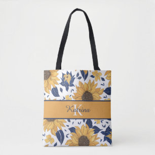 Monogrammierte Sonnenblumen-Tasche Tasche