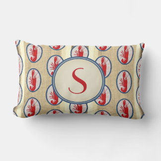 Monogrammierte Stachelige Stachel-Languste Lendenkissen