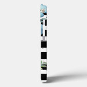 Monogrammierte Streifen Blau-Blüte Case-Mate iPhone Hülle (Rückseite / Links)