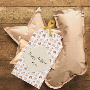 Monogrammierte süße Regenbogen-Herbst-Pastell-Wass Geschenkanhänger