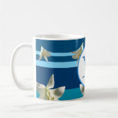 Monogrammierte Tasse in Blau (Links)