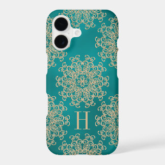 Monogrammierte Teal- und Gold-Exotik-Medaille