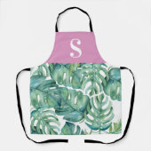 Monogrammierte Tropische Küche Schürze für sie (Vorderseite)