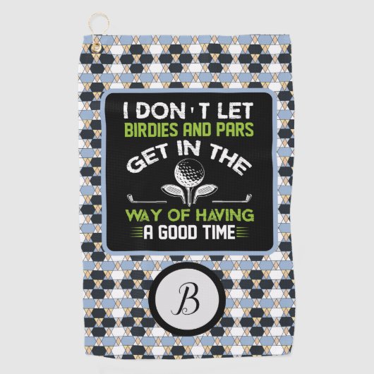 Monogrammierte Typografie Humor Golfhandtuch (Vorderseite)