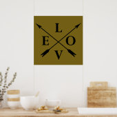 Monogrammierte Typografie Liebe Poster (Küche)