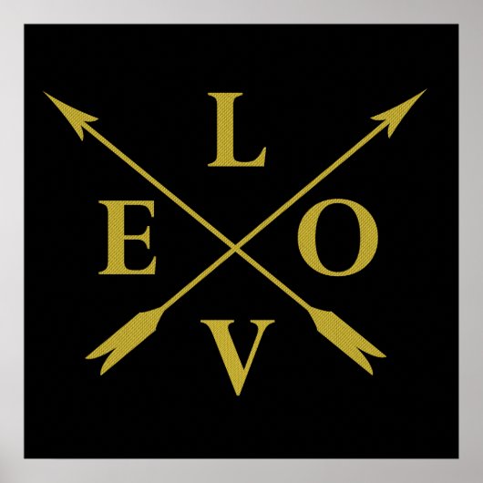 Monogrammierte Typografie Liebe Poster (Vorne)