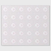 Monogrammierte verspielte Kokette Rosa Wasserfarbe Geschenkpapier (Flach)