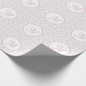 Monogrammierte verspielte Kokette Rosa Wasserfarbe Geschenkpapier (Ecke)