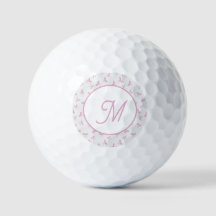 Monogrammierte verspielte Kokette Rosa Wasserfarbe