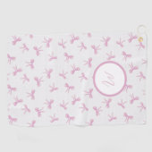 Monogrammierte verspielte Kokette Rosa Wasserfarbe Golfhandtuch (Horizontal)