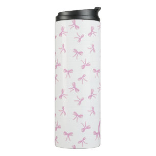 Monogrammierte verspielte Kokette Rosa Wasserfarbe Thermosbecher